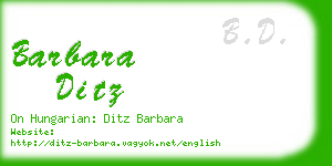 barbara ditz business card